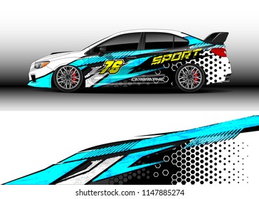 Car wrap design vector, truck and cargo van decal. Graphic abstract stripe racing background designs for vehicle, rally, race, advertisement, adventure and livery car.