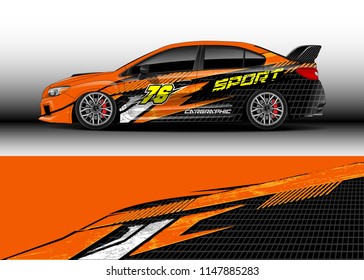 Car wrap design vector, truck and cargo van decal. Graphic abstract stripe racing background designs for vehicle, rally, race, advertisement, adventure and livery car.
