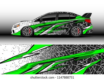 Car wrap design vector, truck and cargo van decal. Graphic abstract stripe racing background designs for vehicle, rally, race, advertisement, adventure and livery car.