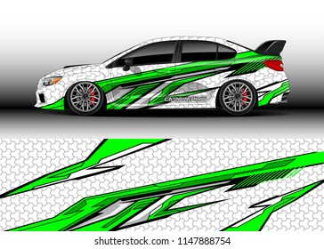 Car wrap design vector, truck and cargo van decal. Graphic abstract stripe racing background designs for vehicle, rally, race, advertisement, adventure and livery car.