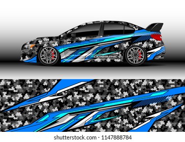 Car wrap design vector, truck and cargo van decal. Graphic abstract stripe racing background designs for vehicle, rally, race, advertisement, adventure and livery car.