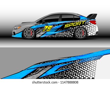 Car wrap design vector, truck and cargo van decal. Graphic abstract stripe racing background designs for vehicle, rally, race, advertisement, adventure and livery car.