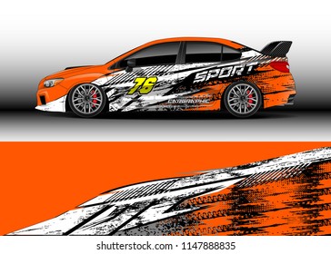 Car wrap design vector, truck and cargo van decal. Graphic abstract stripe racing background designs for vehicle, rally, race, advertisement, adventure and livery car.
