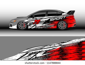 Car wrap design vector, truck and cargo van decal. Graphic abstract stripe racing background designs for vehicle, rally, race, advertisement, adventure and livery car.
