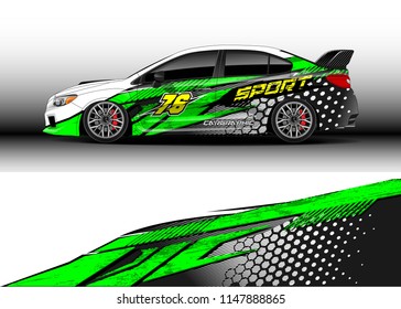 Car wrap design vector, truck and cargo van decal. Graphic abstract stripe racing background designs for vehicle, rally, race, advertisement, adventure and livery car.