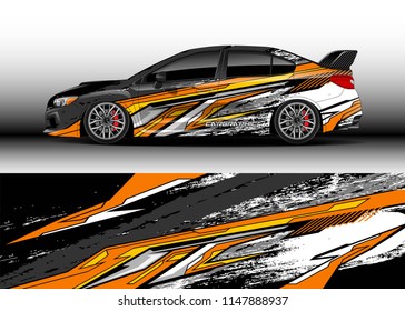 Car wrap design vector, truck and cargo van decal. Graphic abstract stripe racing background designs for vehicle, rally, race, advertisement, adventure and livery car.