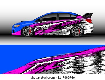 Car wrap design vector, truck and cargo van decal. Graphic abstract stripe racing background designs for vehicle, rally, race, advertisement, adventure and livery car.