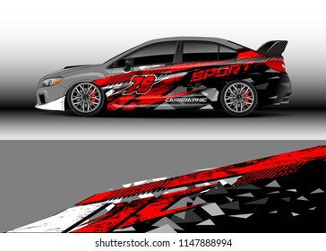 Car wrap design vector, truck and cargo van decal. Graphic abstract stripe racing background designs for vehicle, rally, race, advertisement, adventure and livery car.