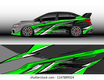 Car wrap design vector, truck and cargo van decal. Graphic abstract stripe racing background designs for vehicle, rally, race, advertisement, adventure and livery car.