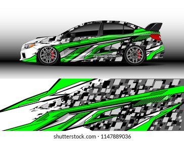 Car wrap design vector, truck and cargo van decal. Graphic abstract stripe racing background designs for vehicle, rally, race, advertisement, adventure and livery car.