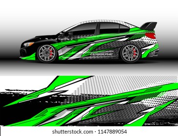 Car wrap design vector, truck and cargo van decal. Graphic abstract stripe racing background designs for vehicle, rally, race, advertisement, adventure and livery car.