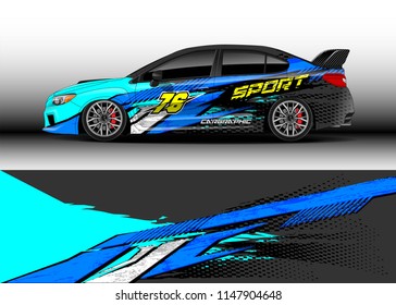 Car wrap design vector, truck and cargo van decal. Graphic abstract stripe racing background designs for vehicle, rally, race, advertisement, adventure and livery car.
