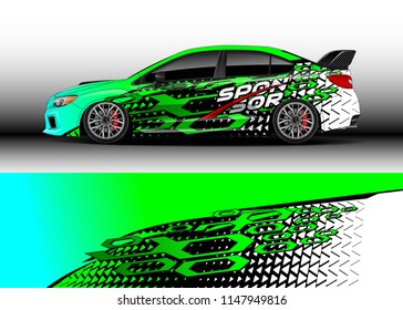Car wrap design vector, truck and cargo van decal. Graphic abstract stripe racing background designs for vehicle, rally, race, advertisement, adventure and livery car.

