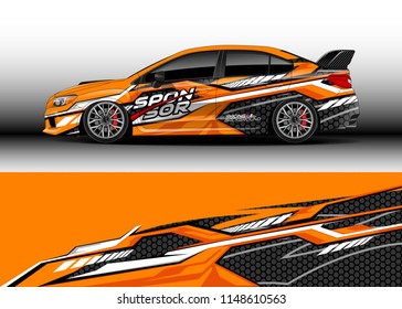 Car wrap design vector, truck and cargo van decal. Graphic abstract stripe racing background designs for vehicle, rally, race, off road car, adventure and livery car.