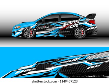 Car wrap design vector, truck and cargo van decal. Graphic abstract stripe racing background designs for vehicle, rally, race, adventure and car racing livery.
