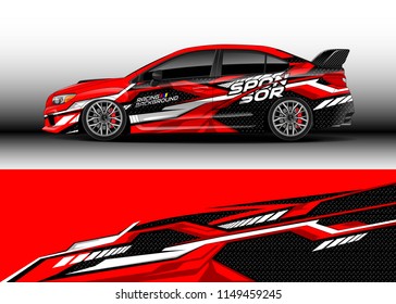 Car wrap design vector, truck and cargo van decal. Graphic abstract stripe racing background designs for vehicle, rally, race, adventure and car racing livery.

