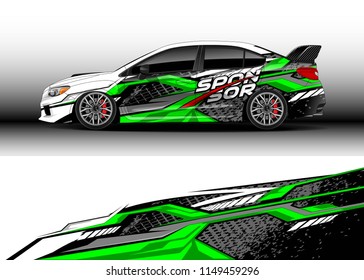 Car wrap design vector, truck and cargo van decal. Graphic abstract stripe racing background designs for vehicle, rally, race, adventure and car racing livery.
