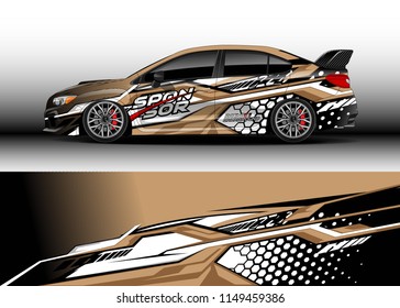 Car wrap design vector, truck and cargo van decal. Graphic abstract stripe racing background designs for vehicle, rally, race, adventure and car racing livery.
