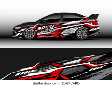 Car wrap design vector, truck and cargo van decal. Graphic abstract stripe racing background designs for vehicle, rally, race, adventure and car racing livery.
