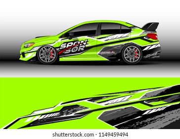 Car wrap design vector, truck and cargo van decal. Graphic abstract stripe racing background designs for vehicle, rally, race, adventure and car racing livery.
