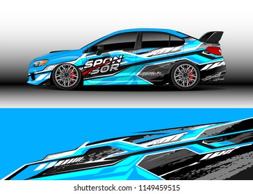 Car wrap design vector, truck and cargo van decal. Graphic abstract stripe racing background designs for vehicle, rally, race, adventure and car racing livery.

