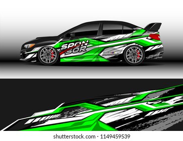 Car wrap design vector, truck and cargo van decal. Graphic abstract stripe racing background designs for vehicle, rally, race, adventure and car racing livery.
