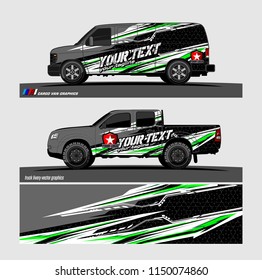 Car wrap design vector, truck and cargo van decal. abstract background for vehicle branding and livery