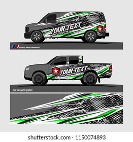 Car wrap design vector, truck and cargo van decal. abstract background for vehicle branding and livery