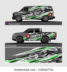 Car wrap design vector, truck and cargo van decal. abstract background for vehicle branding and livery