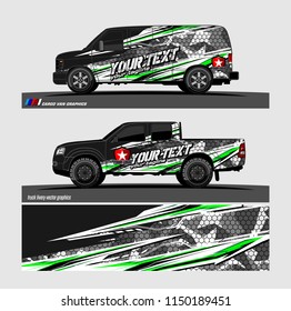 Car wrap design vector, truck and cargo van decal. abstract background for vehicle branding and livery