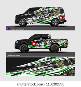 Car wrap design vector, truck and cargo van decal. abstract background for vehicle branding and livery