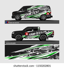 Car wrap design vector, truck and cargo van decal. abstract background for vehicle branding and livery