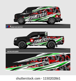 Car wrap design vector, truck and cargo van decal. abstract background for vehicle branding and livery