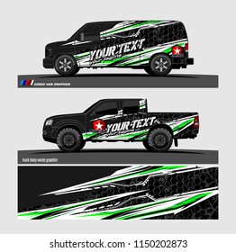 Car wrap design vector, truck and cargo van decal. abstract background for vehicle branding and livery