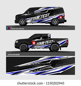 Car wrap design vector, truck and cargo van decal. abstract background for vehicle branding and livery