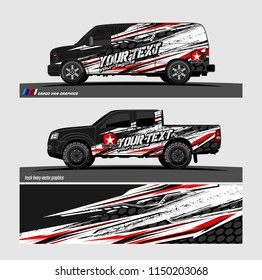 Car wrap design vector, truck and cargo van decal. abstract background for vehicle branding and livery