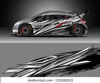 Car wrap design vector, truck and cargo van decal. Graphic abstract stripe racing background designs for vehicle, race, rally, adventure and car racing livery.