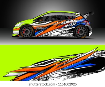 Car wrap design vector, truck and cargo van decal. Graphic abstract stripe racing background designs for vehicle, race, rally, adventure and car racing livery.
