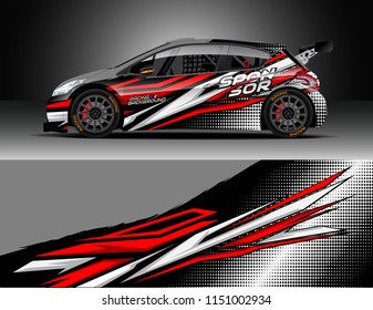 Car wrap design vector, truck and cargo van decal. Graphic abstract stripe racing background designs for vehicle, race, rally, adventure and car racing livery.