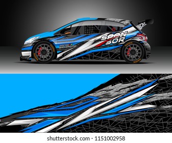 Car wrap design vector, truck and cargo van decal. Graphic abstract stripe racing background designs for vehicle, race, rally, adventure and car racing livery.