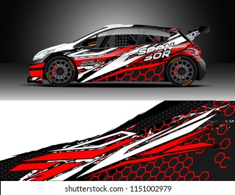 Car wrap design vector, truck and cargo van decal. Graphic abstract stripe racing background designs for vehicle, race, rally, adventure and car racing livery.