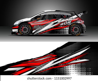 Car wrap design vector, truck and cargo van decal. Graphic abstract stripe racing background designs for vehicle, race, rally, adventure and car racing livery.