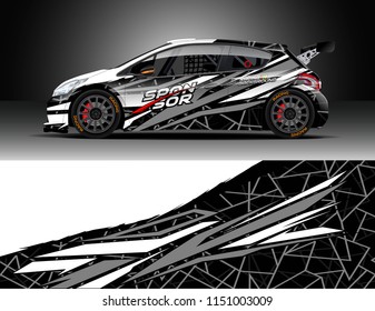 Car wrap design vector, truck and cargo van decal. Graphic abstract stripe racing background designs for vehicle, race, rally, adventure and car racing livery.