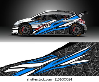 Car wrap design vector, truck and cargo van decal. Graphic abstract stripe racing background designs for vehicle, race, rally, adventure and car racing livery.