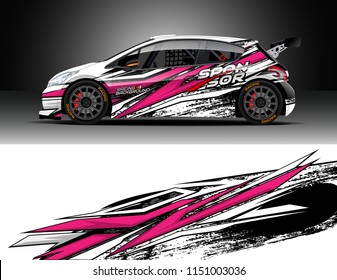 Car wrap design vector, truck and cargo van decal. Graphic abstract stripe racing background designs for vehicle, race, rally, adventure and car racing livery.