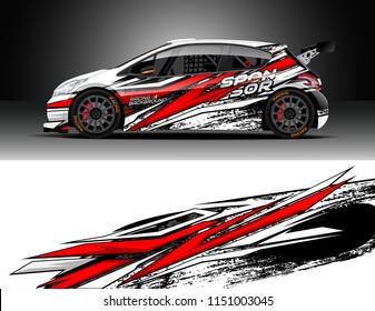 Car wrap design vector, truck and cargo van decal. Graphic abstract stripe racing background designs for vehicle, race, rally, adventure and car racing livery.