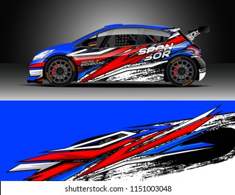 Car wrap design vector, truck and cargo van decal. Graphic abstract stripe racing background designs for vehicle, race, rally, adventure and car racing livery.