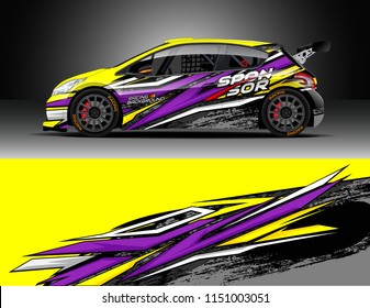 Car wrap design vector, truck and cargo van decal. Graphic abstract stripe racing background designs for vehicle, race, rally, adventure and car racing livery.