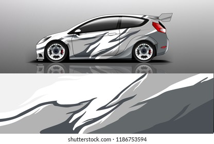 Car wrap design vector, truck and cargo van decal. Graphic abstract stripe racing background designs for vehicle, rally, race, adventure and car racing livery. 