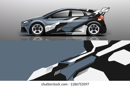 Car wrap design vector, truck and cargo van decal. Graphic abstract stripe racing background designs for vehicle, rally, race, adventure and car racing livery. 